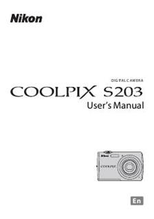 Nikon Coolpix S203 manual. Camera Instructions.